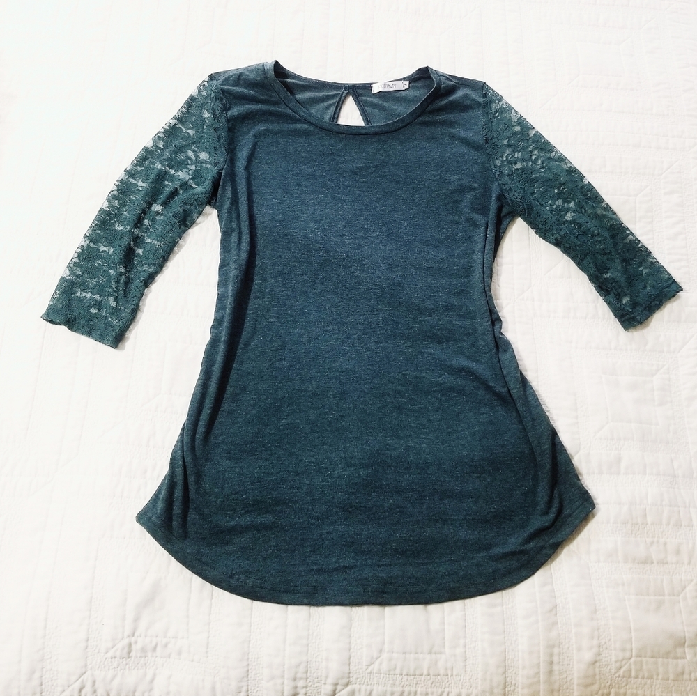 Koitmy deep green lace detail shirt M